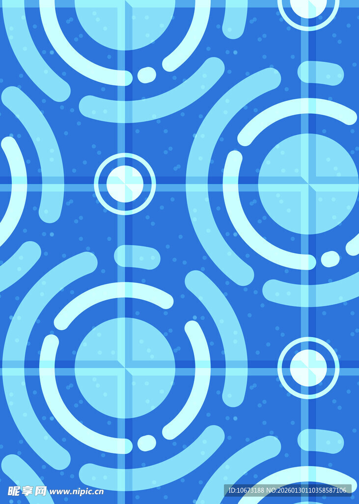 蓝色几何圆形图案背景