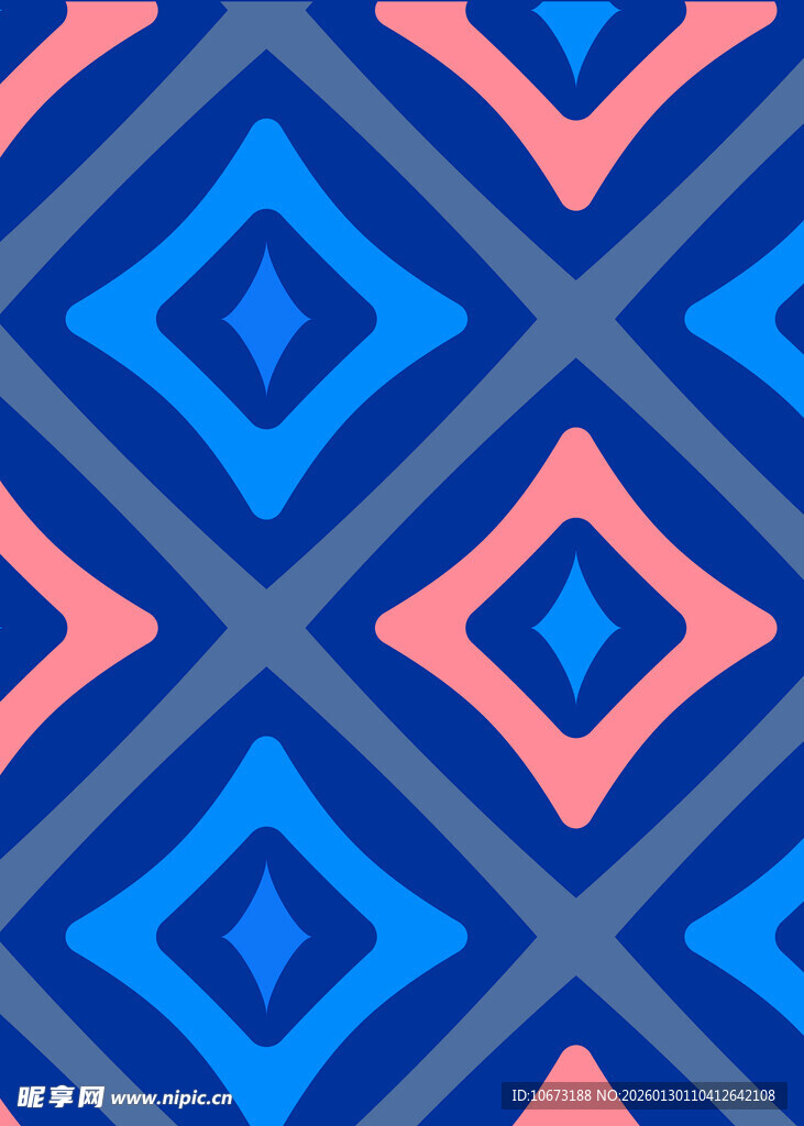 蓝粉几何图案无缝背景
