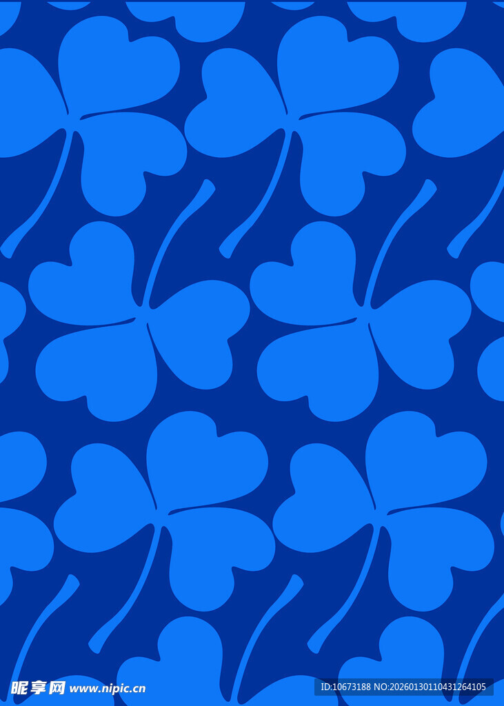 蓝色三叶草图案背景