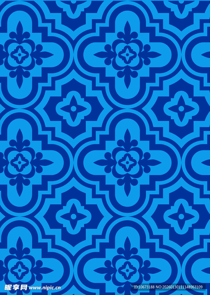 蓝色几何花纹图案背景