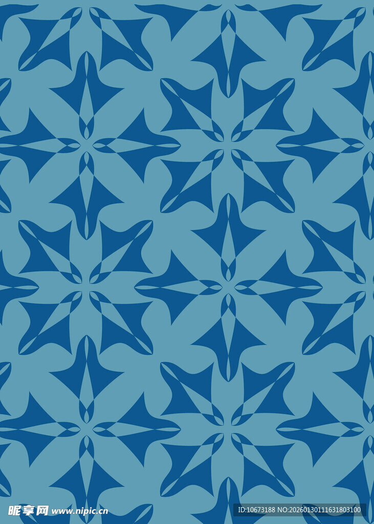 蓝色花卉图案纹理背景