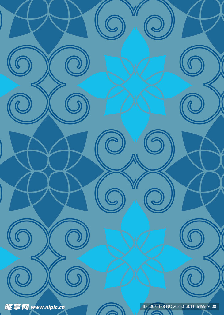 蓝色几何花纹图案背景