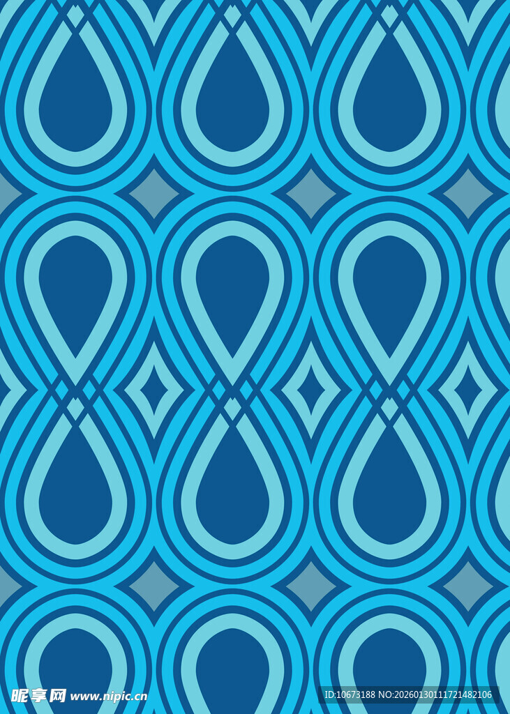 蓝色水滴状几何图案纹理