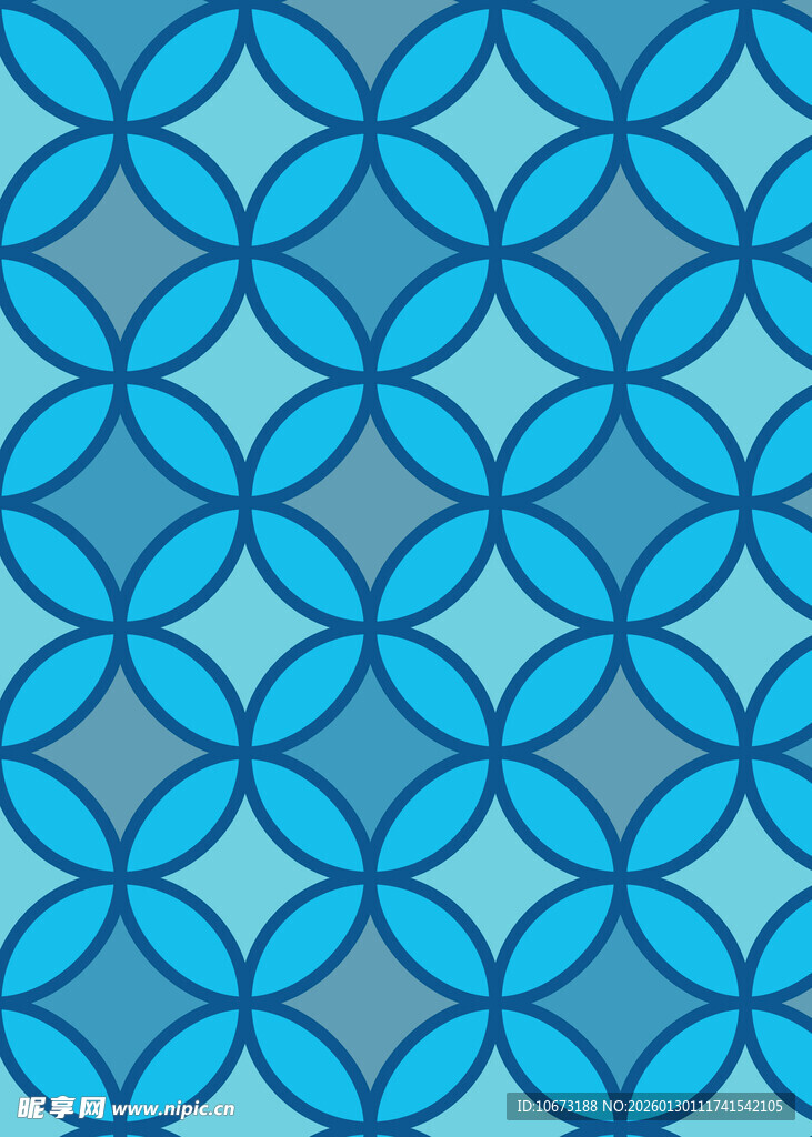 蓝色几何环形图案纹理