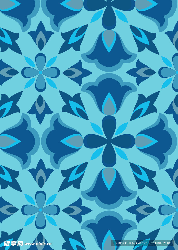 蓝色几何花纹图案背景