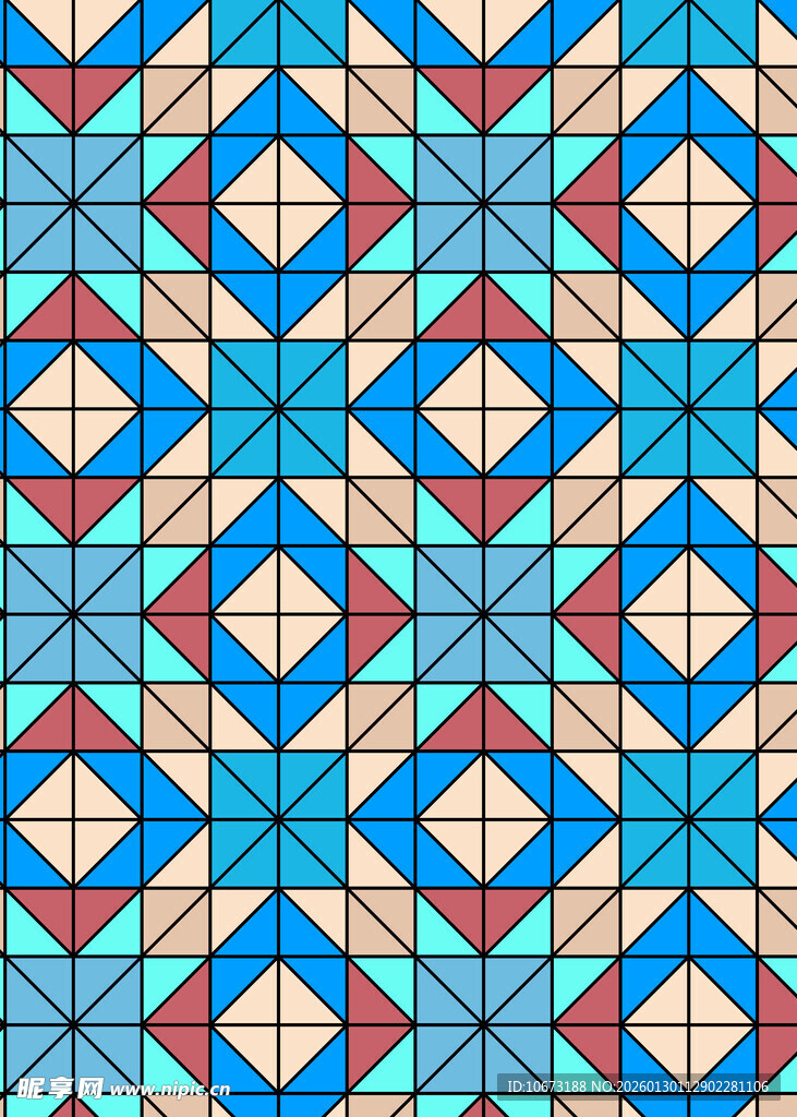 几何图案彩色无缝背景图