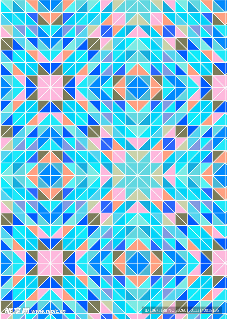 蓝粉几何图案无缝背景