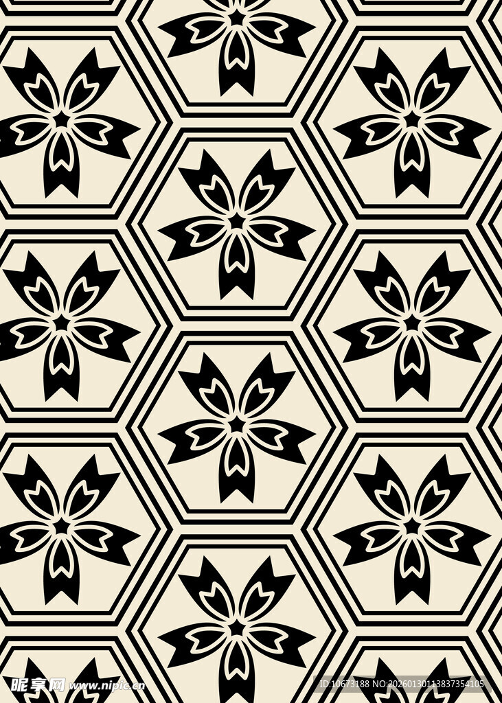 几何花卉图案无缝背景