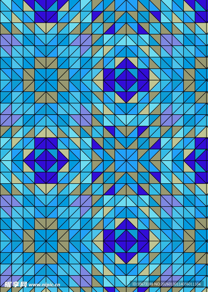 蓝色几何图案抽象背景图