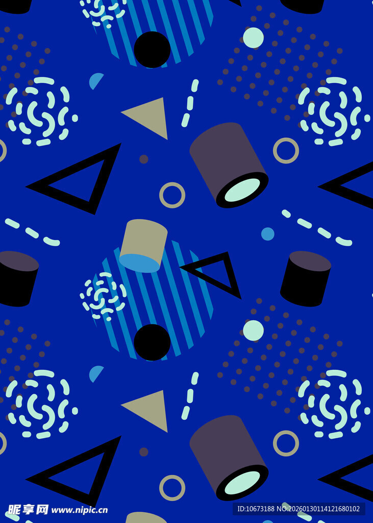 蓝色几何图案抽象背景图