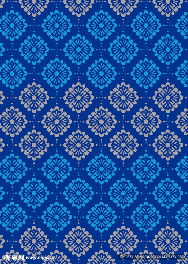 蓝色几何花纹精美图案