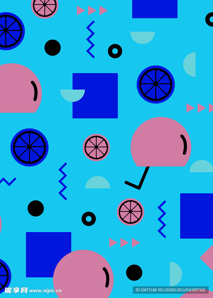 蓝色几何图案抽象背景图