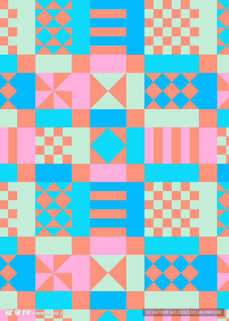 多彩几何图案拼接背景