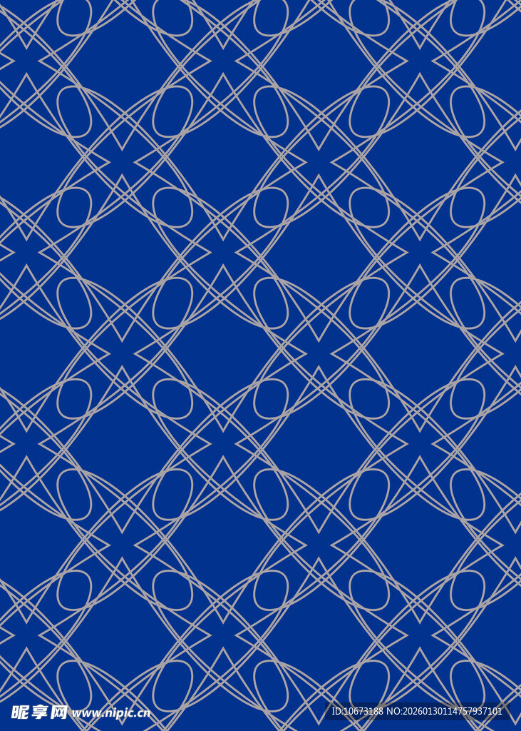 蓝色几何线条无缝图案