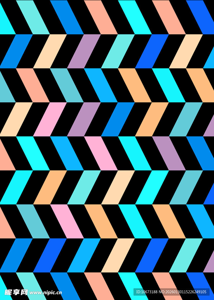 多彩几何锯齿图案背景