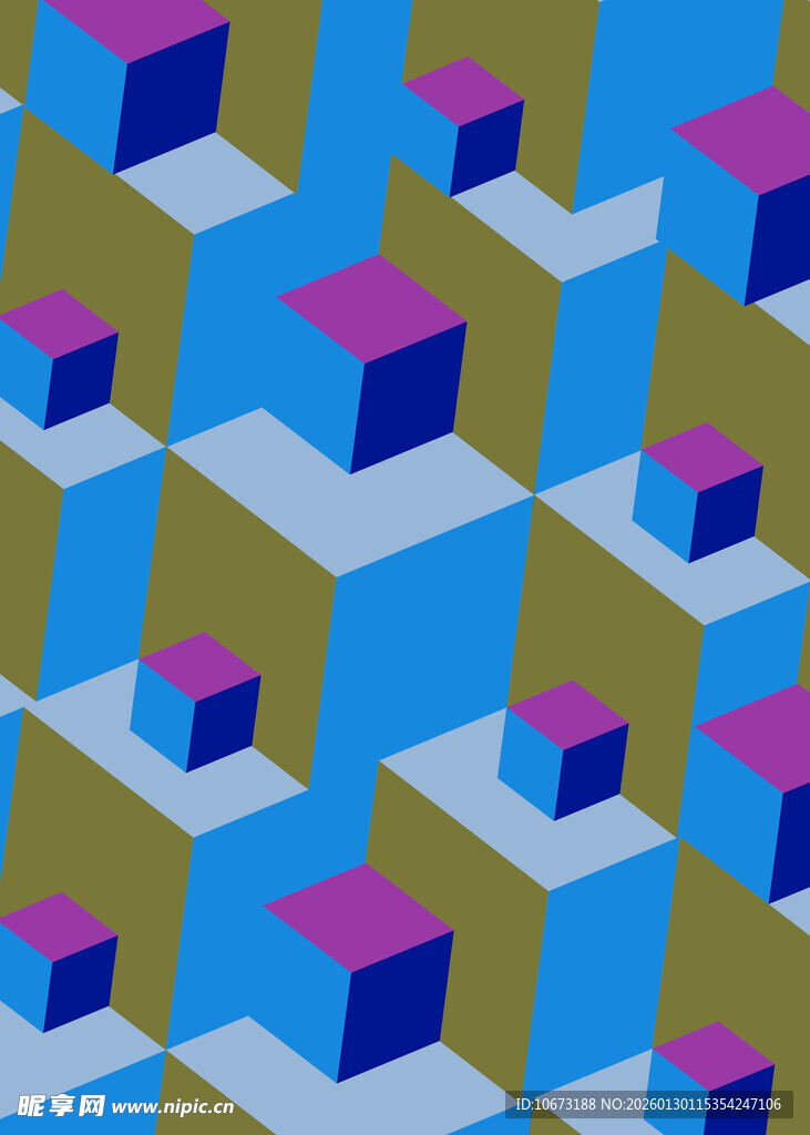 立体方块几何图案背景