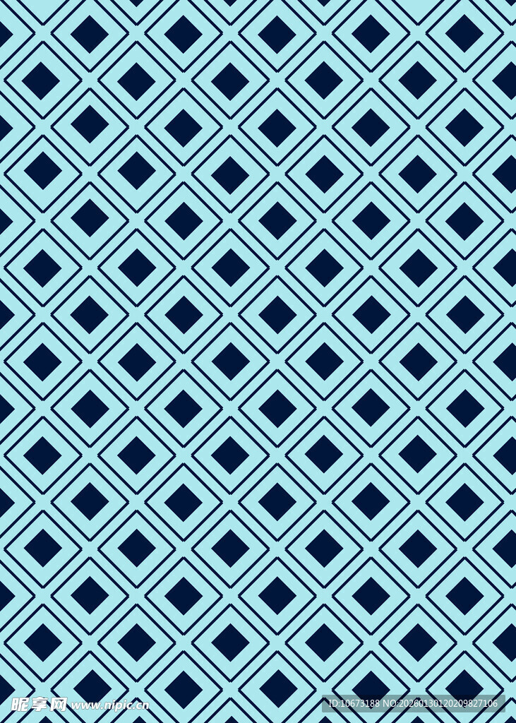 蓝白几何菱形无缝图案