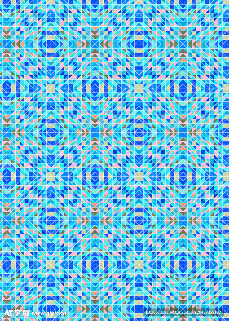 蓝色几何图案无缝背景