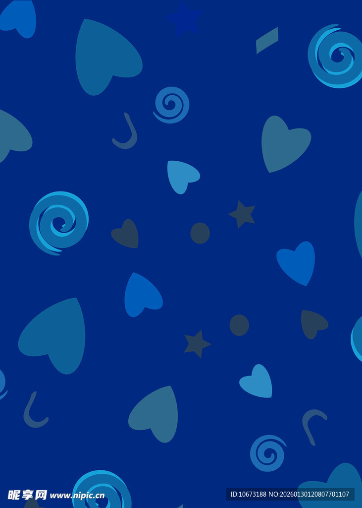 蓝色爱心图案纹理背景
