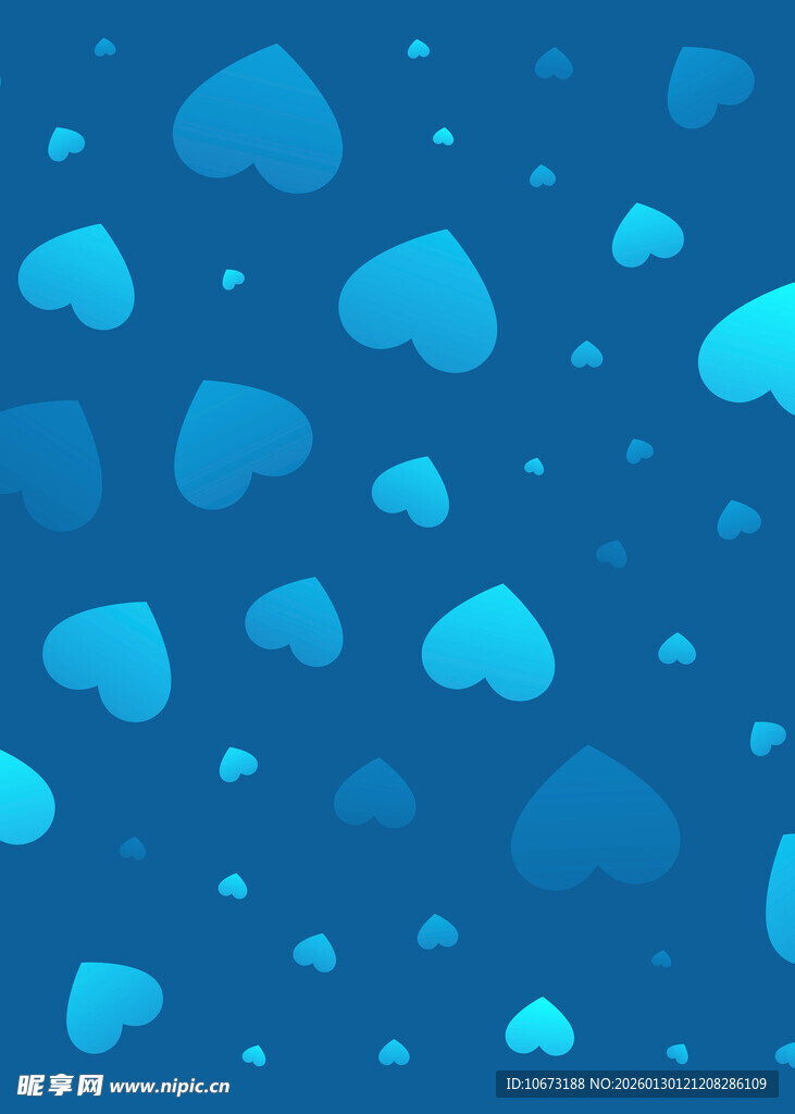 蓝色心形图案背景