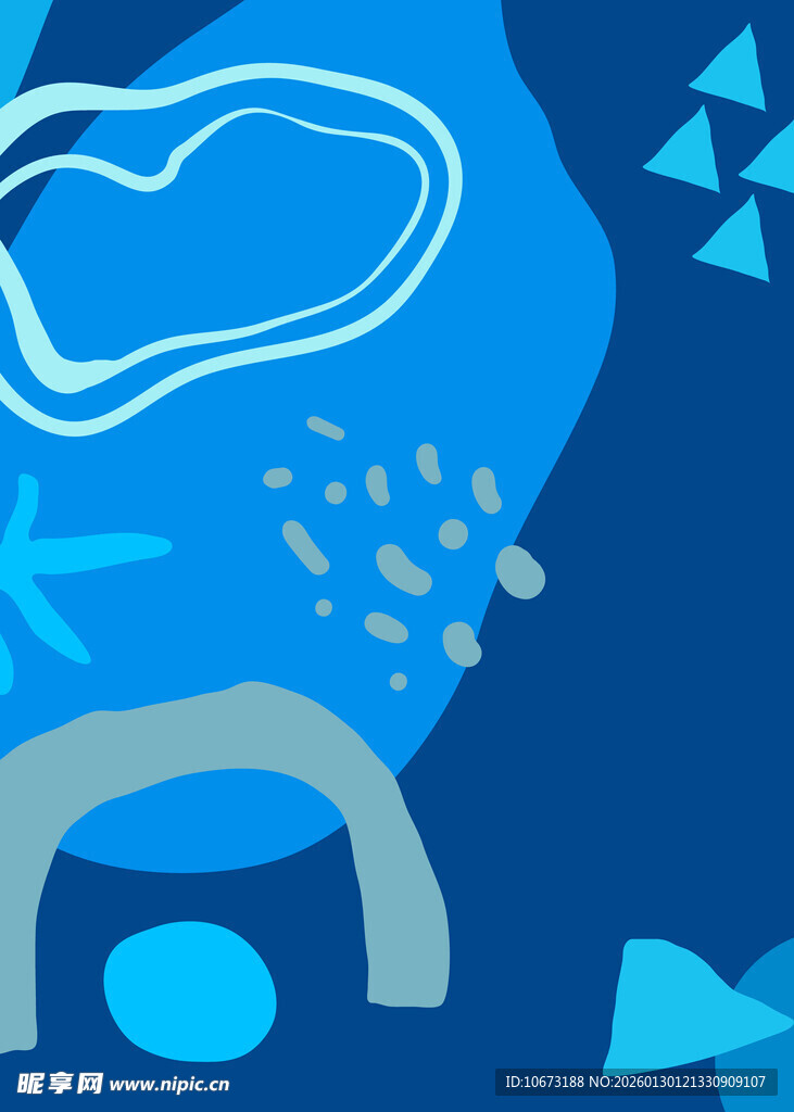 抽象几何风格蓝色插画元素