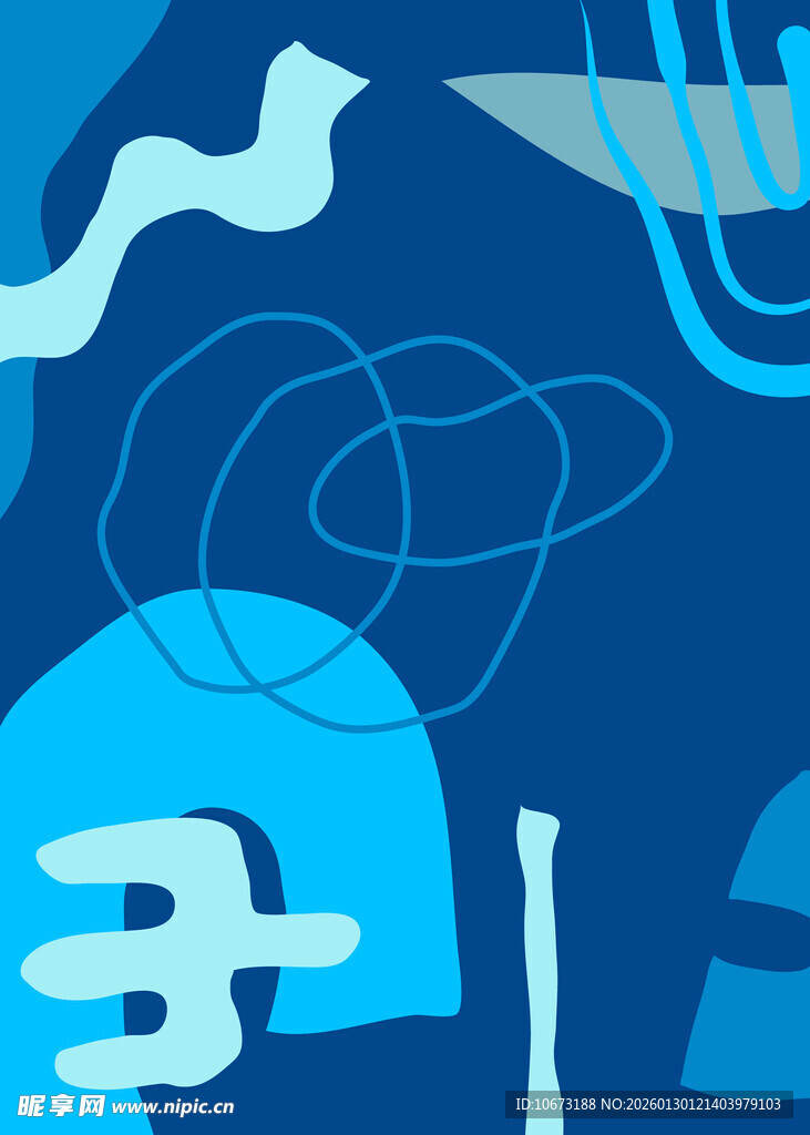 抽象蓝色几何图形艺术画面