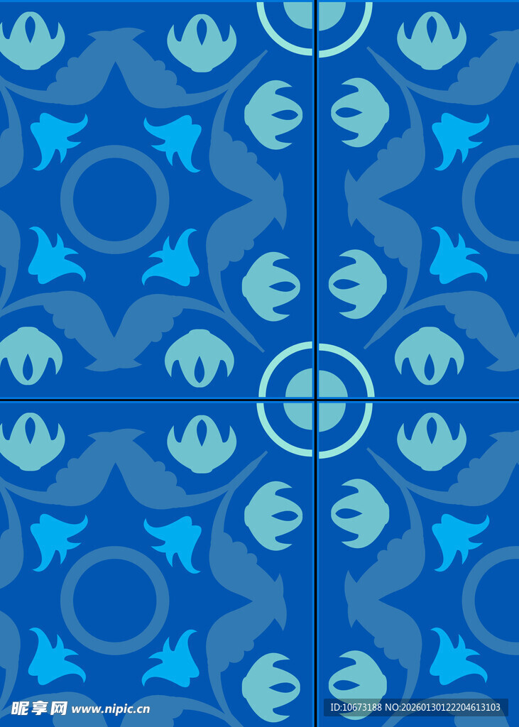 蓝色几何图案无缝背景