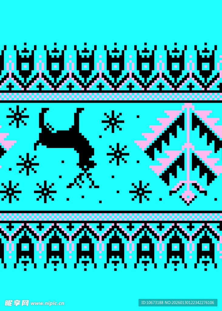 几何风格猫咪图案装饰