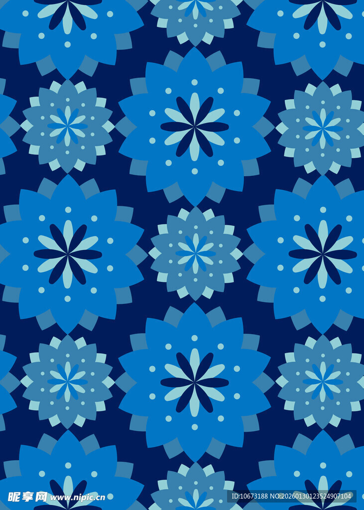 蓝色雪花图案背景纹理