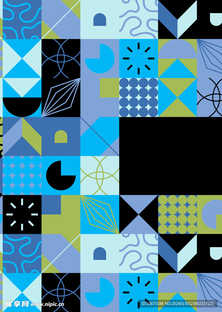 几何图案拼接的多彩背景