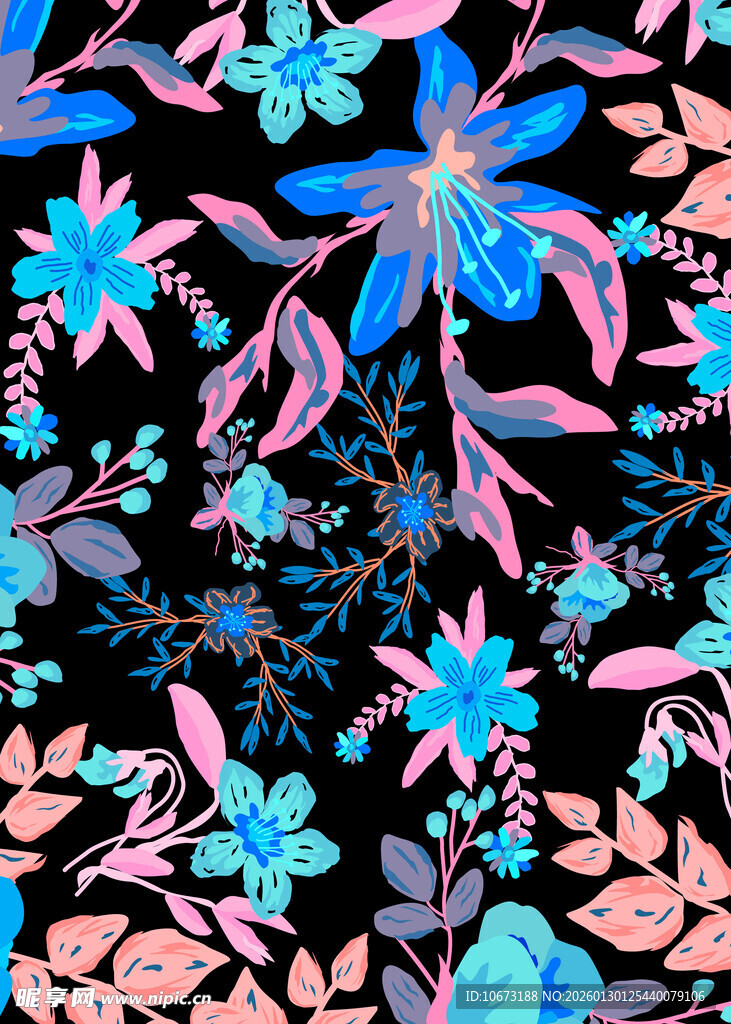 梦幻花卉图案背景