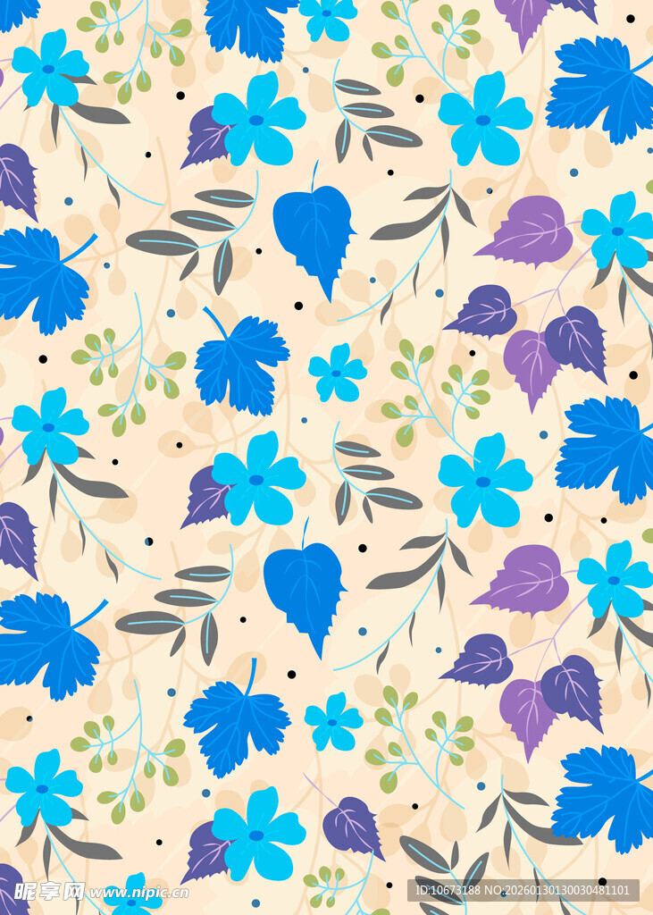 蓝紫花卉图案背景纹理