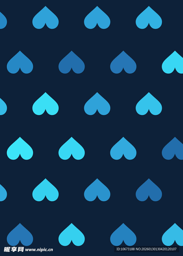 蓝色心形图案背景纹理