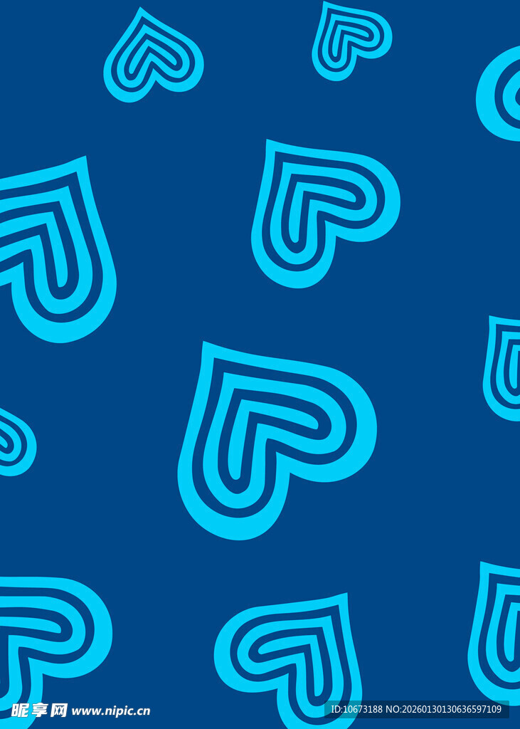 蓝色爱心图案背景