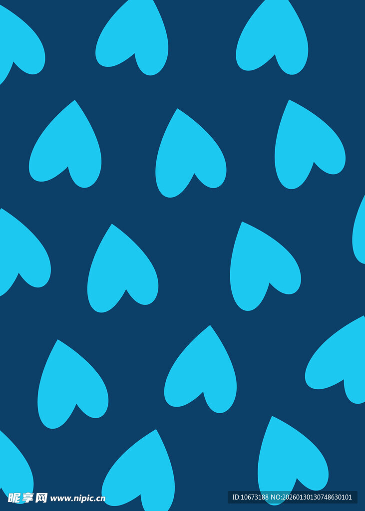 蓝色心形图案背景