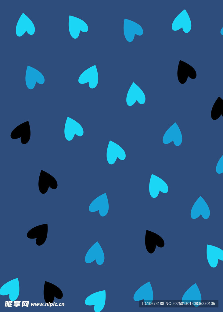 蓝色心形图案背景纹理