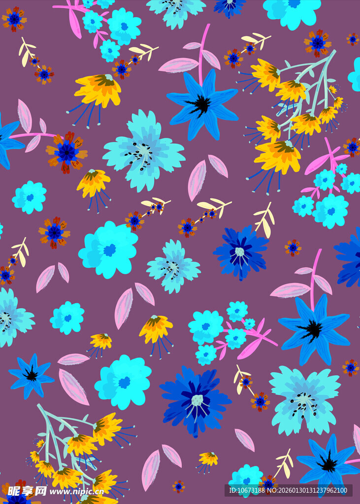 多彩花卉图案背景