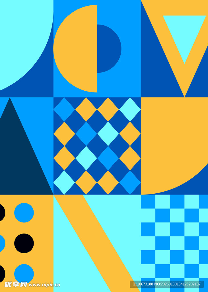 几何图案构成的多彩画面