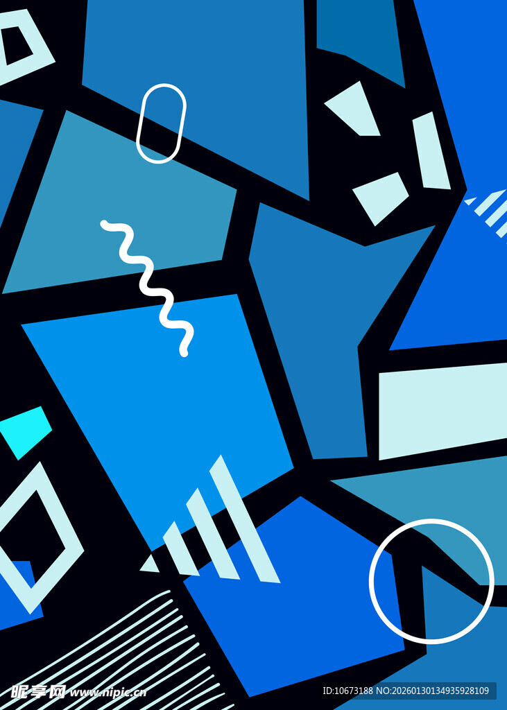 抽象几何拼接艺术图案