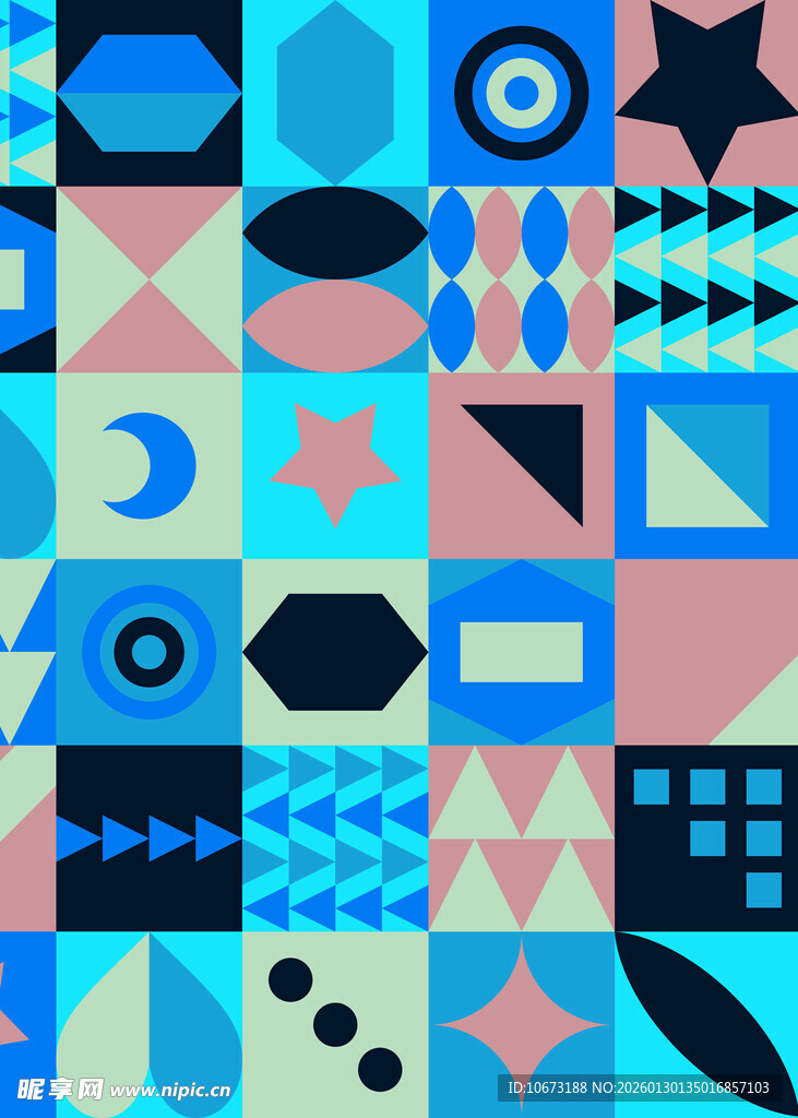 几何图案拼接多彩背景