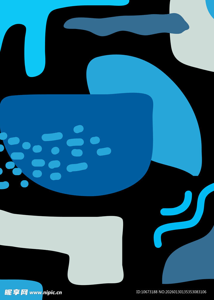 抽象几何风格蓝色系图案