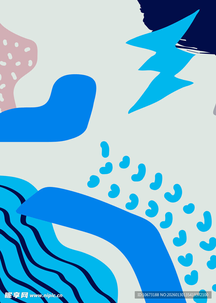 抽象几何海洋元素插画