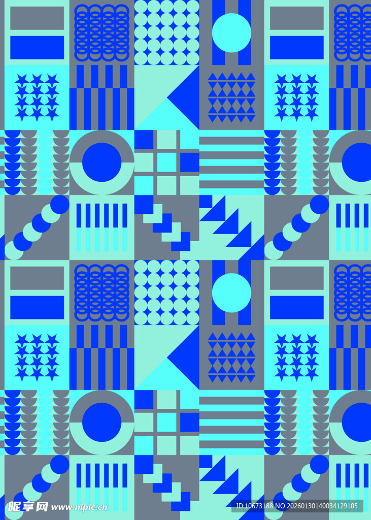 蓝调几何图案纹理背景