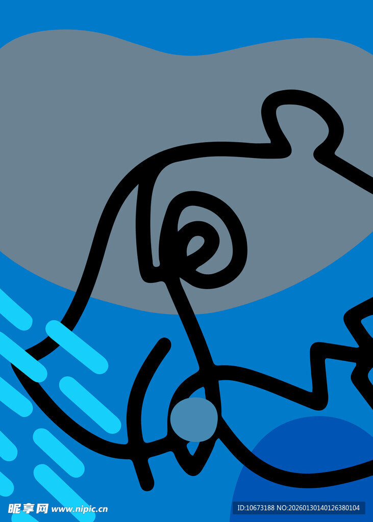 抽象线条勾勒的动感形象