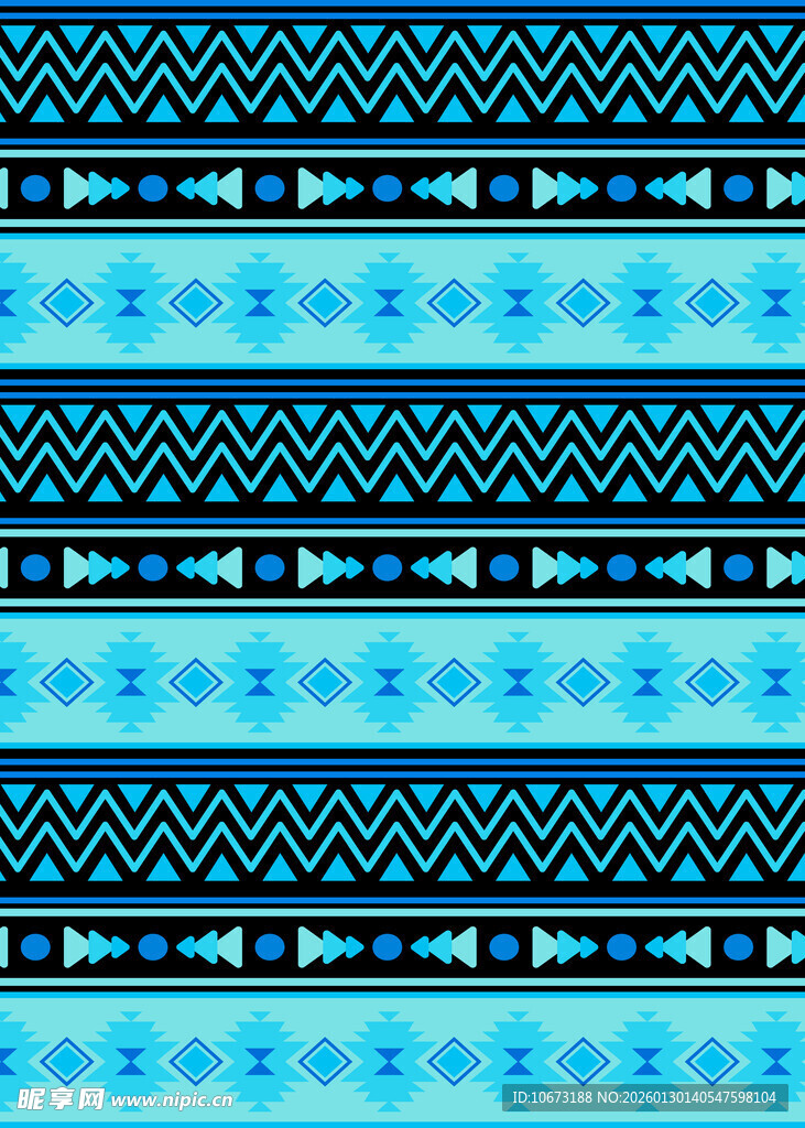 蓝黑几何图案无缝背景