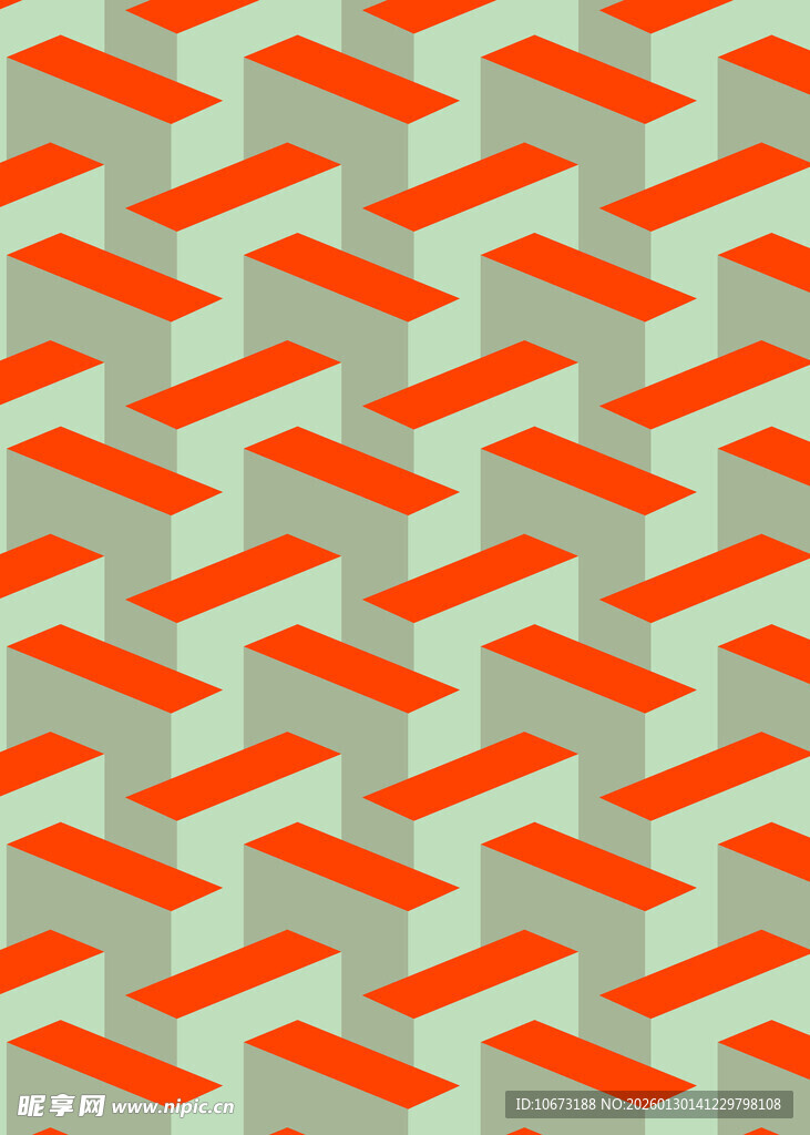 几何橙色立体图案背景