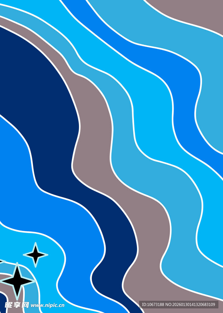 蓝棕波浪背景中的飞机