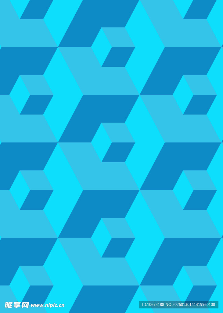 蓝调立体几何图案背景