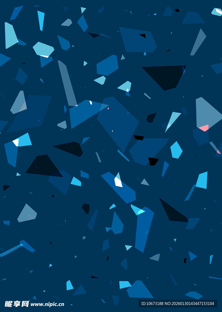 蓝色破碎几何图形背景