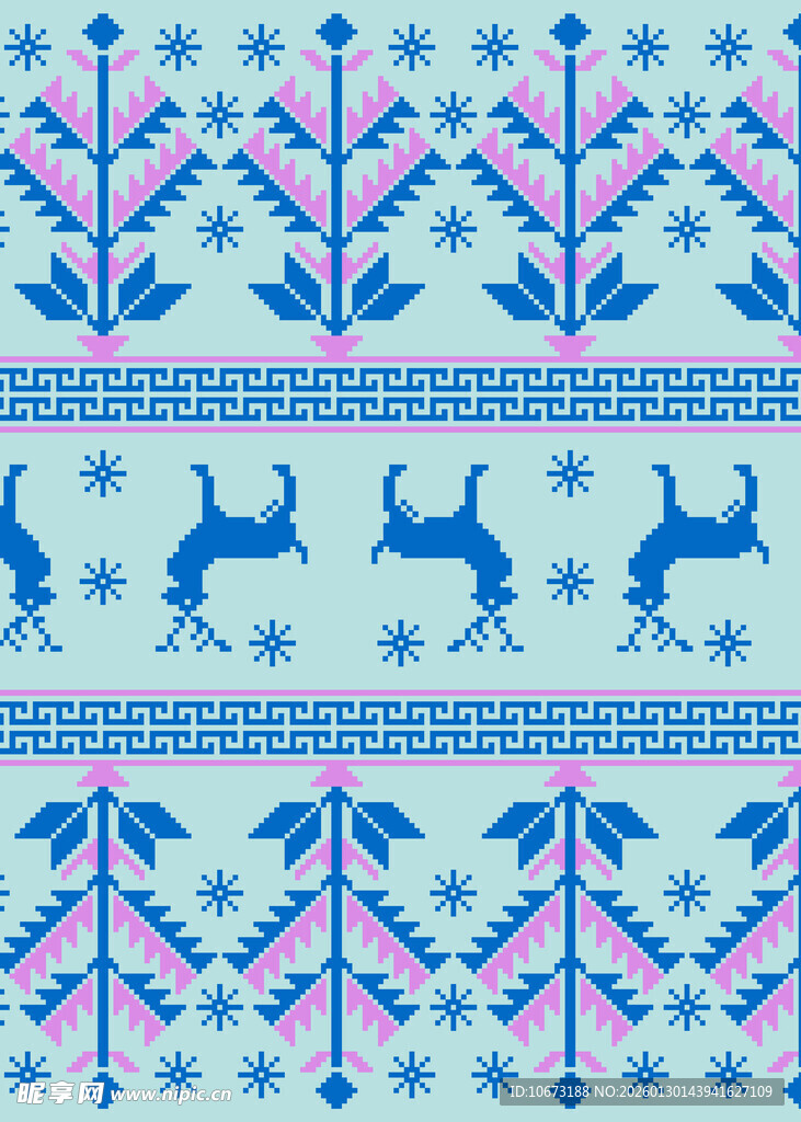 北欧风动物几何图案纹理